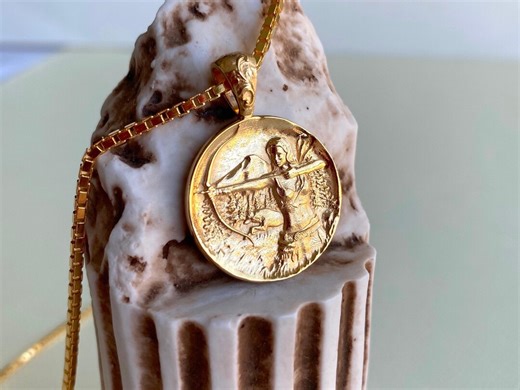 Gold Filled Artemis Coin Necklace: Greek Goddess Diana Medallion Pendant - Etsy