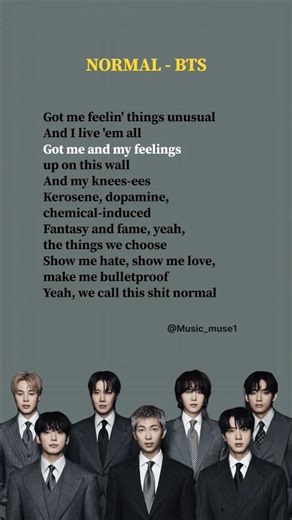 NORMAL( explicit version) - BTS lyrics #music #lyrics #shorts #song