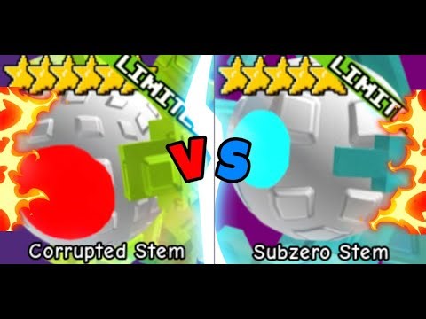 Corrupted Stem Vs Subzero Stem. #roblox #gardentowerdefense