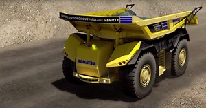 Komatsu's robotic mining truck completely dumps the driver