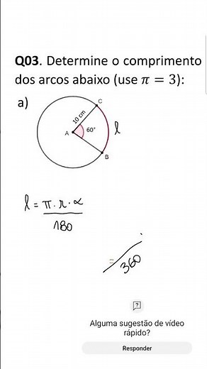Example of arc length of a circle.