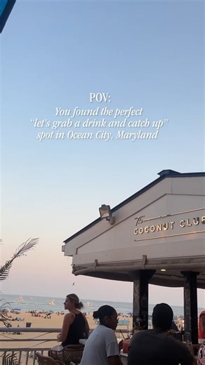 It's easy to see why people love The Coconut Club. With delicious drinks, tasty bites, and gorgeous ocean views, what more could you want? Send this to someone that should meet you at The Coconut Club! 📹: The Coconut Club #ocmd #150YearsofOCMD | Ocean City, MD - Tourism