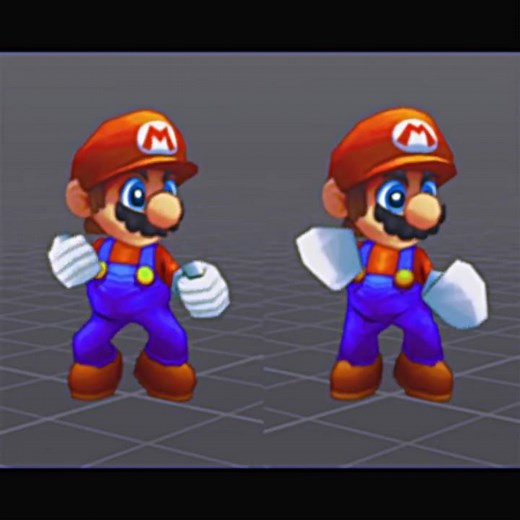 Super Smash Bros. DS - High and Low Poly Mario Models Comparison #nintendo #smashbros #gaming #3d