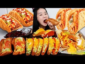 EPIC Taco Bell Eating Show Mukbang Compilation #7 Chalupa, Street Tacos, Nachos - ASMR Less Talking