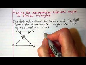 Finding the corresponding sides and angles of similar triangles