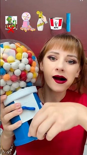 ASMR Giant Gumball Machine, Sour Candy Gel, KFC #mukbang #challenge