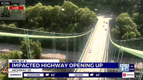 Highway 30 reopens after truck tips over, spills liquid in large crash