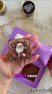 Full Free Tutorial & Shop the Kit at Link in Bio! Making chocolate-covered Toll House cookies with edible icing sheets. These old-world Christmas designs deserve a homemade cookie! These are going to blow some minds this Christmas. #evilcakegenius #ChristmasTreats #ChocolateCookies #EdibleIcingsheets #HomemadeCookies #ChristmasBaking | Evil Cake Genius