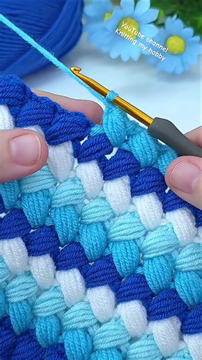 wow!! blue colors trend baby blanket model #crochet