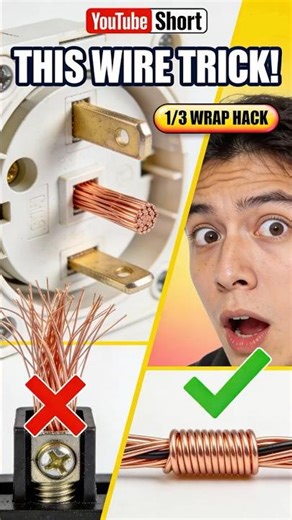 Plug Mein Wire Kaise Lock Karein? Kabhi Loose Nahi Hogi! (1/3 Wrap Genius Trick) #shorts