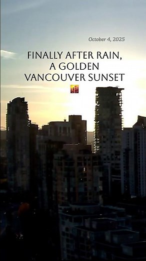 Vancouver Sunset after Rain | Oct 4, 2025 | False Creek & Yaletown Timelapse | Daily | Live Skyline