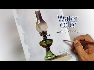 Watercolor Lamp Painting | Vintage Oil Lamp Realistic Watercolor Step by Step | Still life Painting