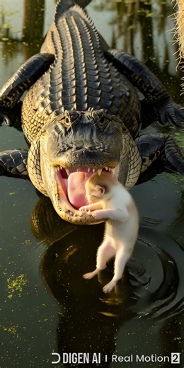 Alligator Rescues Tiny Kitten! 🐊❤️