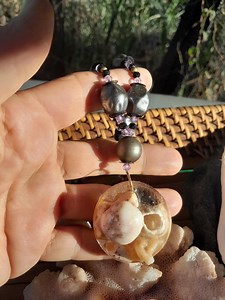 Handmade Puka Shell Pendant Necklace: Upcycled Beads, Crystal Accents - Etsy Australia