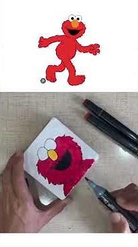 🎨✨Colour Elmo on Canvas! | Fun & Easy Art for Kids 🖌️❤️