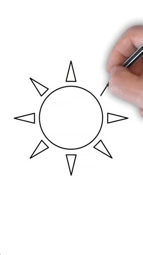How to draw sun​ #howtodraw #sun #natureart #arttutorial #easyart #draw #sketch #kidsart #creative