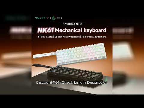 AJAZZ NK61 Wired Gaming Mechanical Keyboard 60% RGB Hot-Swappable 61 Keys Red Switch Mini Keyboard f