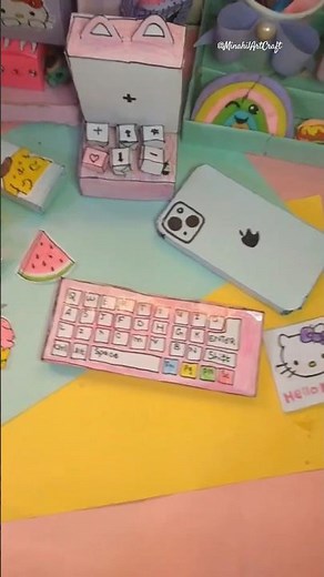 How to make a paper keyboard ⌨️💖 #craft #artandcraft #minahilartcraft #diy #papercraft #art #mycraft