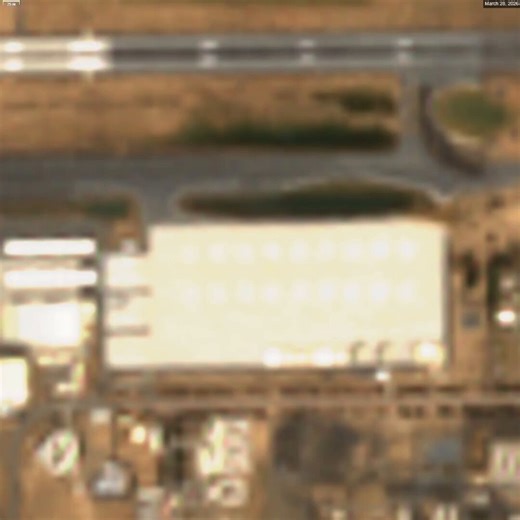 Satellite imagery from Sentinel-2L appears to show around seven to eight objects on the main tarmac at Al Minhad Air Base in the UAE that I assume are U.S. Army AH-64 Apache attack helicopters.
