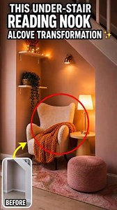 Empty Under-Stair Alcove Gets a Cozy Room Makeover ✨ #satisfying #aesthetic
