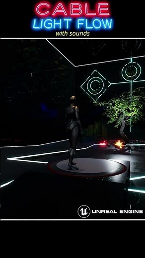 Cable Light Flow Multi Spline connection system with sounds example on Unreal Engine