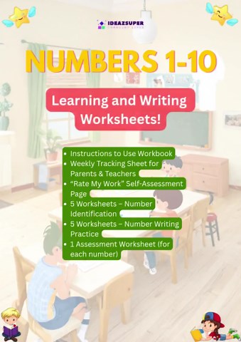 Number Identification & Writing Worksheets Bundle | Preschool Number Tracing 1–10 | Kindergarten Math Workbook | Homeschool Printable PDF - Etsy