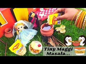 Real Miniature Cooking in Tamil||Tiny Maggi Masala+Tomato Sauce Recipe||Tiny foodart