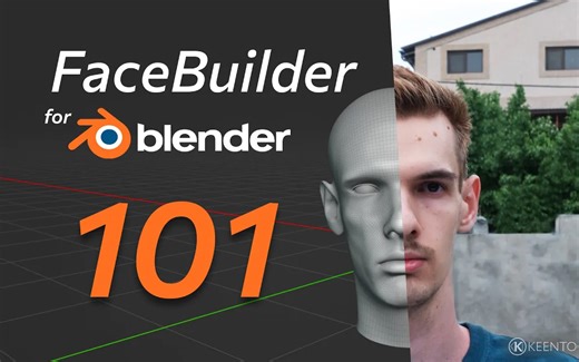 iBlender中文版插件 FaceBuilder 官方教程 从照片建模 真实 3D 人头模型 人脸建模 Blender教程