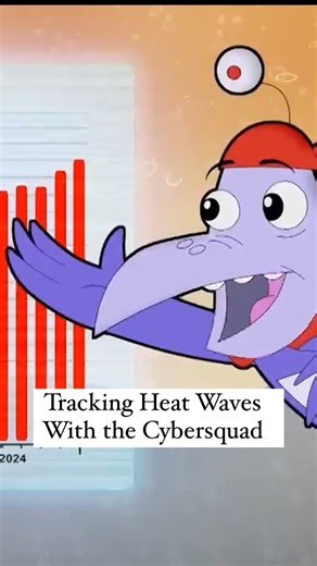 Have you been tracking the current heat wave? The CyberSquad challenges you to dive deeper with our “Tracking Heat Waves” activity 🌡 📊 Head to our link in bio where you’ll find discussion questions, an activity guide, and more resources. #Cyberchase #Stem | Cyberchase