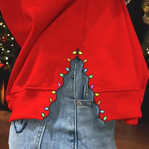 Christmas Tree Split Embroidery Design 6 Sizes, Christmas Machine Embroidery Design, Christmas Lights Appliqué Sweatshirt, Motif/quilted - Etsy