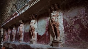 The Tepidarium of the Forum Baths (Terme del Foro), Pompeii, Naples, Campania, Italy, an ancient Roman city buried by Vesuvius in 79 AD