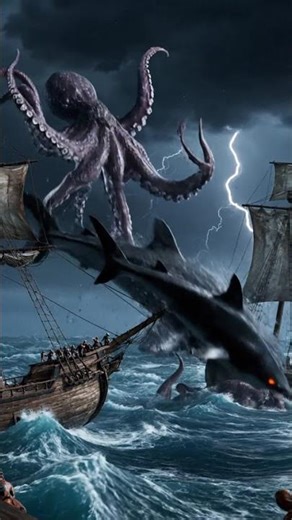 Sea Animals Attack Ships | Epic Ocean Battle Animation 🌊🐋⚡ #Shorts