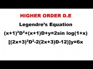 Legendre's Differential Equations- Problems