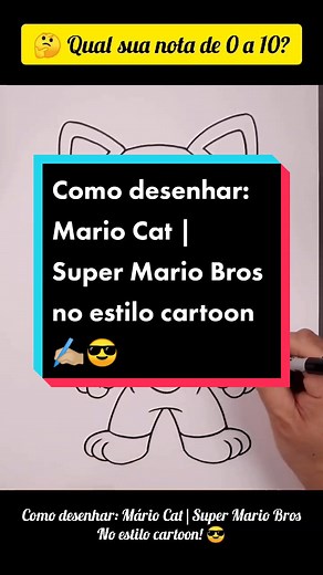 Como desenhar: Mario Cat | Super Mario Bros no estilo Cartoon