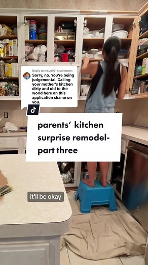 Replying to @msue101 parents’ kitchen surprise remodel- part three #fathersday #heatwaves #roominspo #newhome #homesweethome #simpleliving #cleaningmotivation #kitchenremodel #homerenovation #diy #thehomeandi @Wagner Paint Sprayers - USA