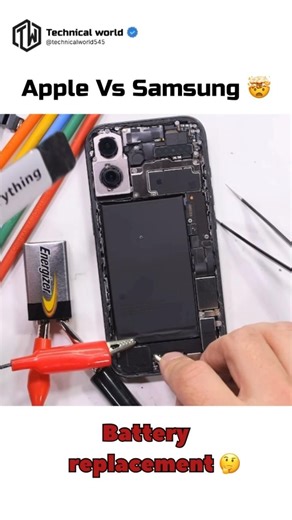 Apple Vs Samsung ☠️#Battery replacement 🤯#which is better 🤔