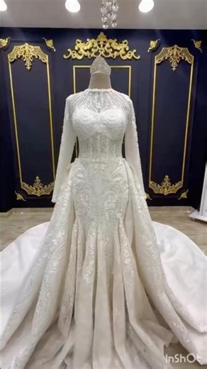 Wedding Gowns : Trendy Fashion Full Arms Beautiful Bride Gown |#fashion #usa #wedding