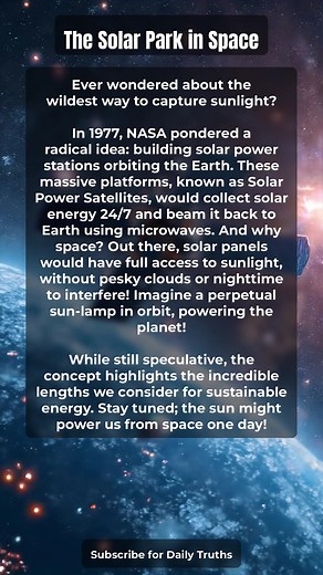 Discover the astonishing concept of solar power captured directly from space! In 1977, NASA explored the groundbreaking idea of Solar Power Satellites orbiting Earth, a revolutionary approach to harnessing solar energy. These colossal stations could provide continuous solar energy, beaming it back to Earth without any interruptions from clouds or nighttime. This fascinating concept showcases the extraordinary lengths science might go to secure sustainable energy for the planet. Could this be the