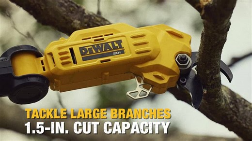 DEWALT 20-Volt MAX 1 -1/2 in. Capacity Cordless Battery Powered Pole Pruner Kit with 2.0 Ah Battery, Charger and Extra Blade DCPPR320D1WB300