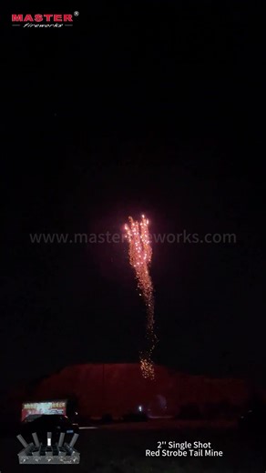 2‘’ Single Shot - Red Strobe Tail Mine #fireworks