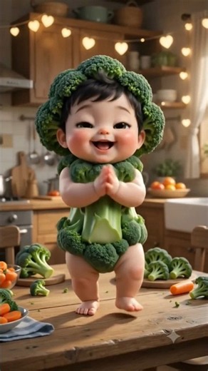 The Cutest Broccoli Baby Dance! 🥦✨ | #BroccoliBaby #PixarStyle #3DAnimation #CuteBabyDance