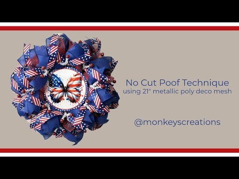 How to Make a Patriotic Butterfly Wreath with 21” Deco Mesh: Tutorial