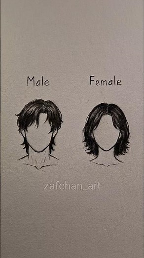Hair drawing tutorial ✨️ (male & female) #drawing #hair #howtodraw #art #shorts