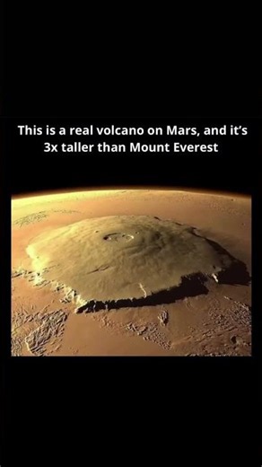 This is a real volcano on Mars, and it's 3x taller then Mount Everest