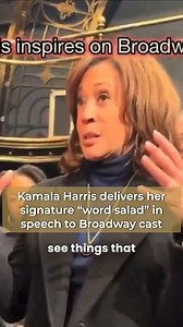 23K views · 170 reactions | Former Vice President Kamala Harris delivered a meandering post-show speech to the cast of A Wonderful World: The Louis Armstrong Musical, drawing criticism for her signature "word salad" style and prompting some observers to dub her the "drunk auntie." #Kamala #DrunkAuntie #TheLion #KamalaHarris #WordSalad | The Lion | Facebook