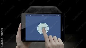Touching IoT tablet, smart pad application, House light energy saving efficiency control, Smart home appliances, internet of things.