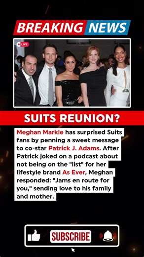 JUST IN: Meghan Markle’s Heartfelt Surprise Message to Suits Co-Star Goes Viral