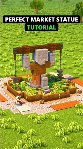 Minecraft Perfect Market Statue Tutorial 💪 #minecraftbuilds #minecraft #minecrafttutorial