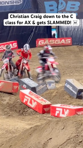 Christian Craig Gets T-Boned Racing C Class #dirtbike#motocross#racing#fyp#iphone#viral#bike#rider