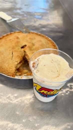 3.1K views |  Apple season is here, and so are our delicious apple treats! Try our Apple Pie Concrete or Sundae, complete with baked-in-house pie, or indulge in our hand-spun Caramel Apples – a perfect blend of crisp, creamy, sweet, and tart. Don't miss out on these fall favorites!  | Andy's Frozen Custard | Facebook